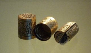 軸先】掛軸「仏表装用本金金軸」九分（5セット）バラ売
